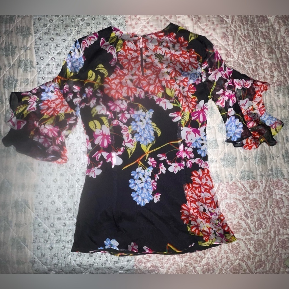 Josie Natori Hokkaido Blossom vintage 100% SILK Super soft! Size XS NWT - Picture 2 of 7
